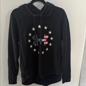 Under Armour Black Hoodie with Patriotic Logo
